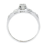 Theberath & Co. Art Deco Diamond 18 Karat White Gold Engagement Ring - Wilson's Estate Jewelry