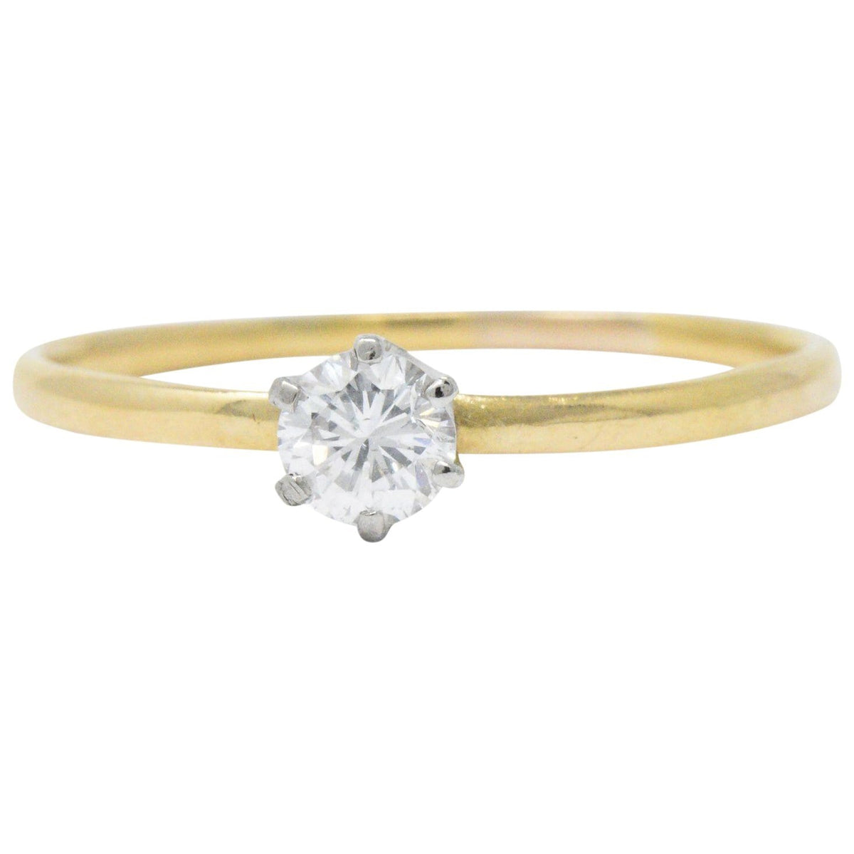 Tiffany & Co. 0.25 Carat Diamond 18 Karat Yellow Gold Platinum 
