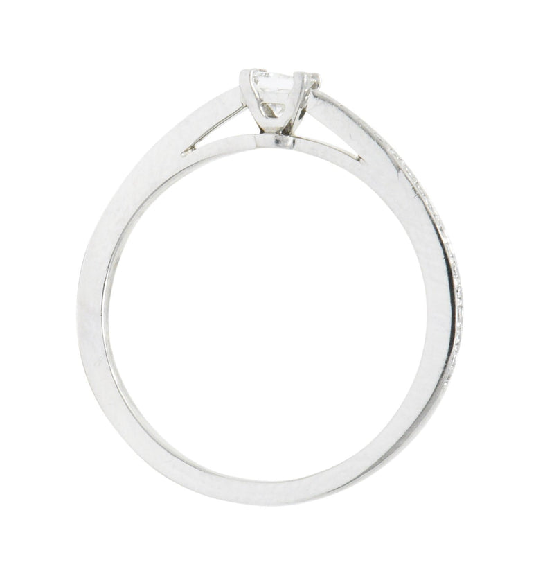 Tiffany & Co. 0.32 CTW Princess Cut Diamond Platinum Engagement Ring Wilson's Estate Jewelry