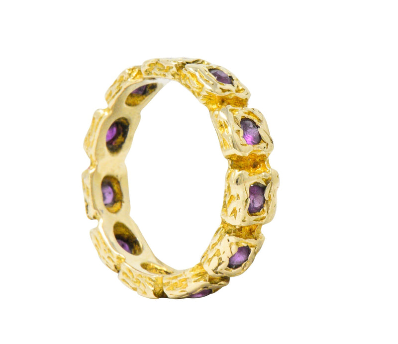 Tiffany & Co. Vintage 0.55 CTW Ruby 14 Karat Gold Eternity Band Ring Wilson's Estate Jewelry