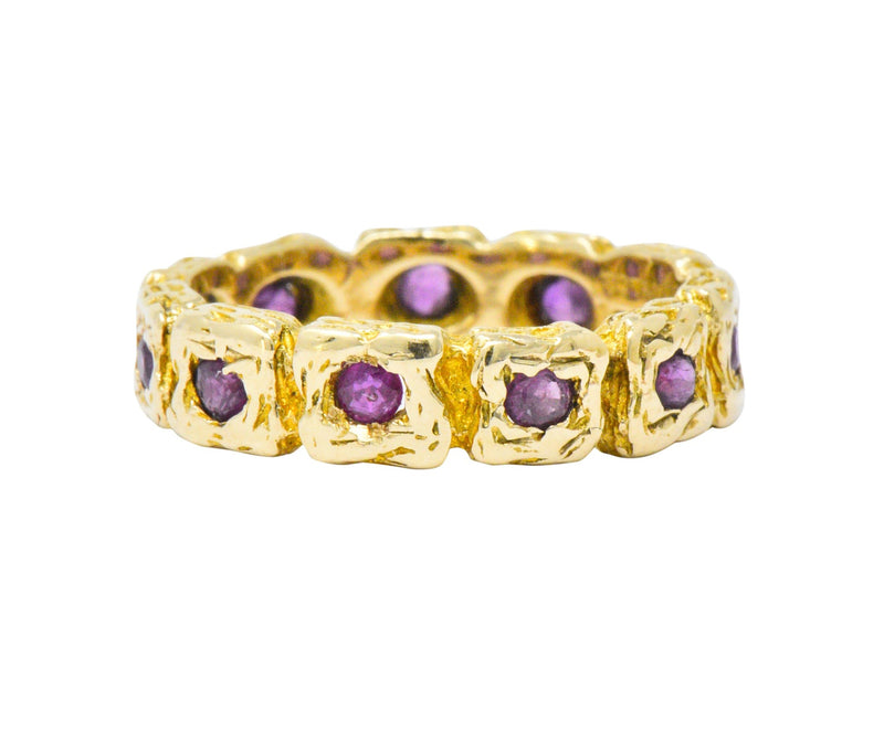 Tiffany & Co. Vintage 0.55 CTW Ruby 14 Karat Gold Eternity Band Ring Wilson's Estate Jewelry