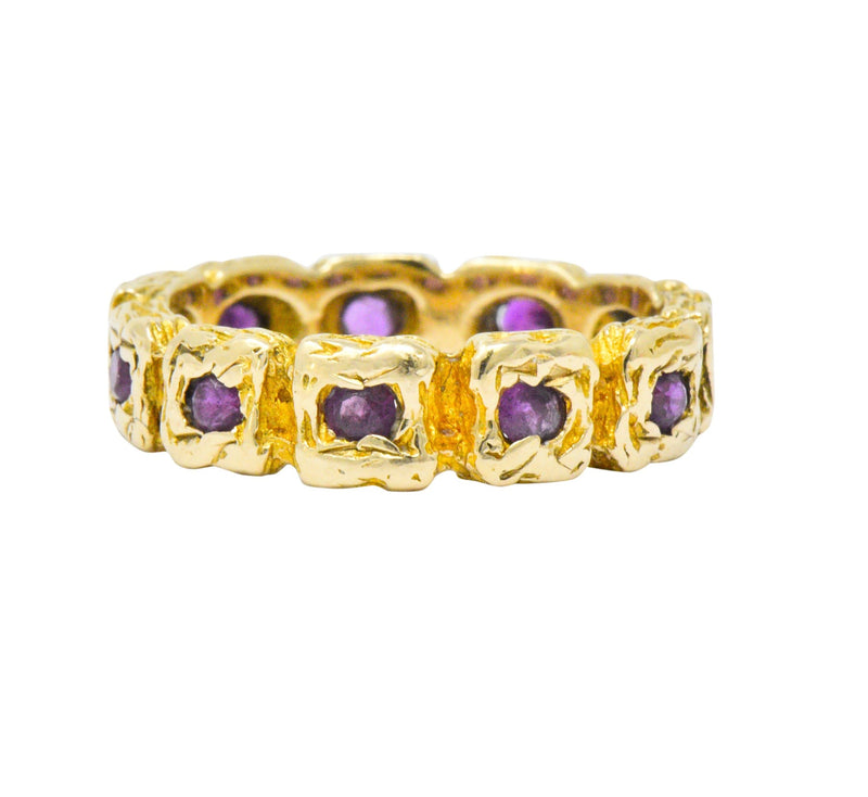 Tiffany & Co. Vintage 0.55 CTW Ruby 14 Karat Gold Eternity Band Ring Wilson's Estate Jewelry