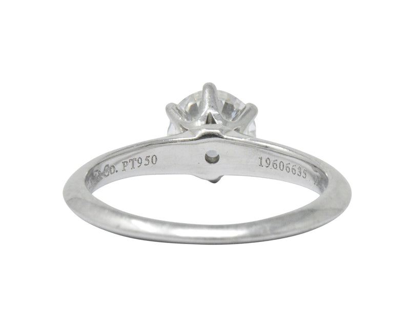 Tiffany & Co. 0.93 CTW Diamond Platinum Solitaire Engagement Ring Wilson's Estate Jewelry