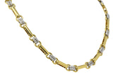 Tiffany & Co. 1.05 CTW Diamond 18 Karat Two-Tone Gold Link Necklace Wilson's Estate Jewelry