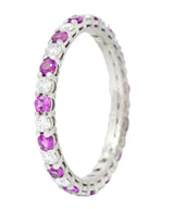 Tiffany & Co. 1.05 CTW Diamond Pink Sapphire Platinum Eternity Band - Wilson's Estate Jewelry