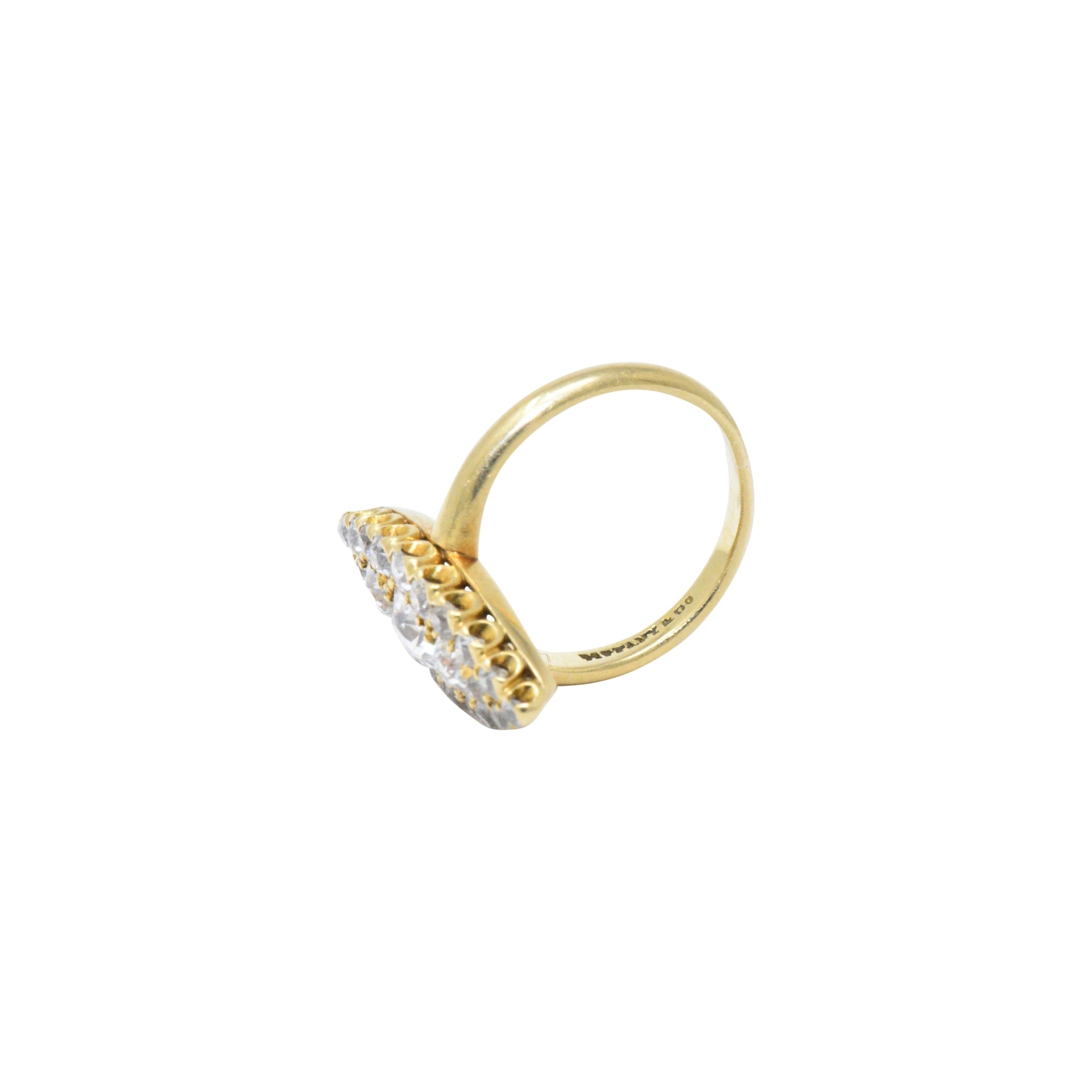 Tiffany & Co. 1.40 CTW Victorian Diamond & 18K Yellow Gold Navette Ring Wilson's Estate Jewelry