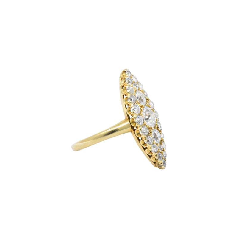 Tiffany & Co. 1.40 CTW Victorian Diamond & 18K Yellow Gold Navette Ring Wilson's Estate Jewelry