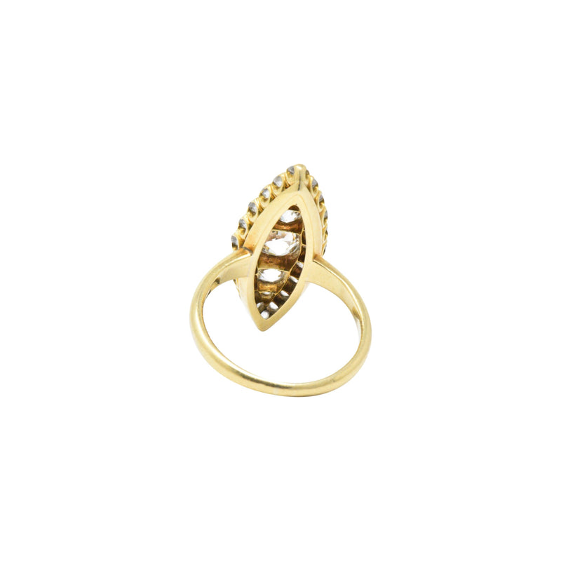 Tiffany & Co. 1.40 CTW Victorian Diamond & 18K Yellow Gold Navette Ring Wilson's Estate Jewelry