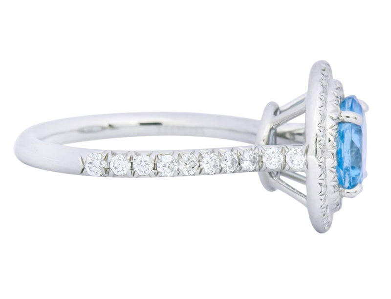 Sparkling Cluster Sapphire, Aquamarine and Diamond Necklace
