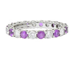 Tiffany & Co. 1.85 CTW Pink Sapphire Diamond Platinum "Embrace" Eternity Band Ring Wilson's Estate Jewelry