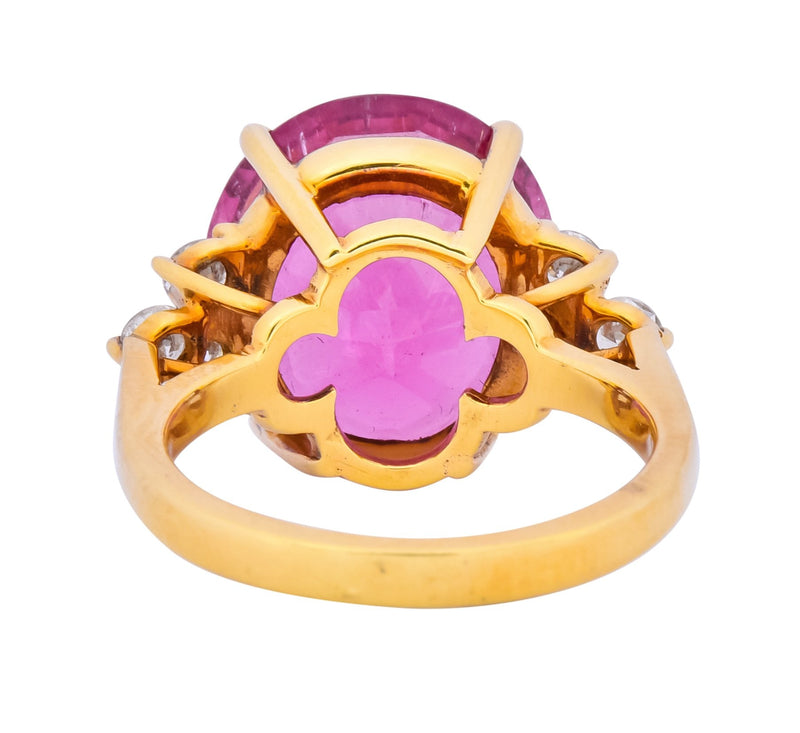 Tiffany & Co. 11.09 CTW Pink Tourmaline Diamond 18 Karat Gold Cocktail Ring - Wilson's Estate Jewelry