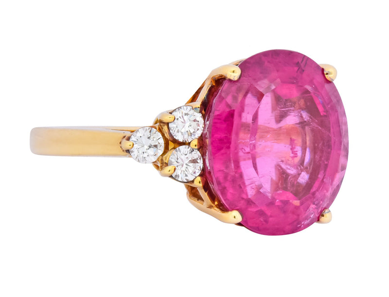 Tiffany & Co. 11.09 CTW Pink Tourmaline Diamond 18 Karat Gold Cocktail Ring - Wilson's Estate Jewelry