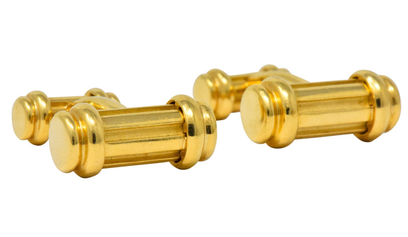 Tiffany & Co. 18 Karat Yellow Gold Atlas Cufflinks Circa 1990's - Wilson's Estate Jewelry