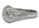 Tiffany & Co. 1925 Diamond Platinum West Point Unisex Class Ring - Wilson's Estate Jewelry