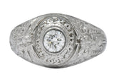 Tiffany & Co. 1925 Diamond Platinum West Point Unisex Class Ring - Wilson's Estate Jewelry
