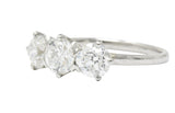 Tiffany & Co. Retro 2.19 CTW Diamond Platinum Three Stone Ring GIA Wilson's Estate Jewelry
