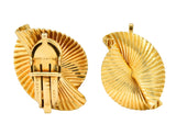 Tiffany & Co. 1950's Retro 14 Karat Gold Foliate Ear-Clip Earrings - Wilson's Estate Jewelry