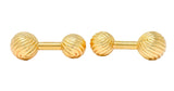 Tiffany & Co. 1960's Vintage 14 Karat Gold Ridged Ball Men's Cufflinks - Wilson's Estate Jewelry