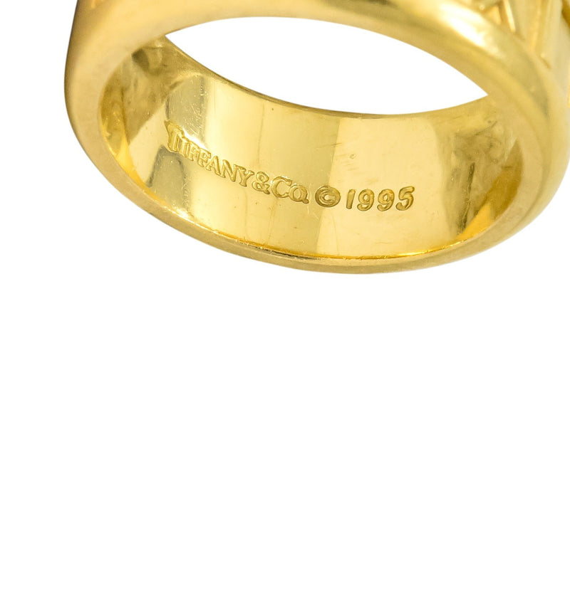 2003 Tiffany & Co. Italy 18 Karat Yellow Gold Roman Numeral Atlas Cuff  Bracelet