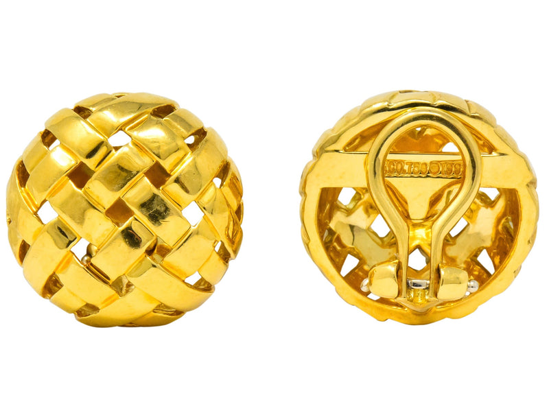 Tiffany & Co. 1995 18 Karat Gold Woven Ear-Clip Earrings - Wilson's Estate Jewelry