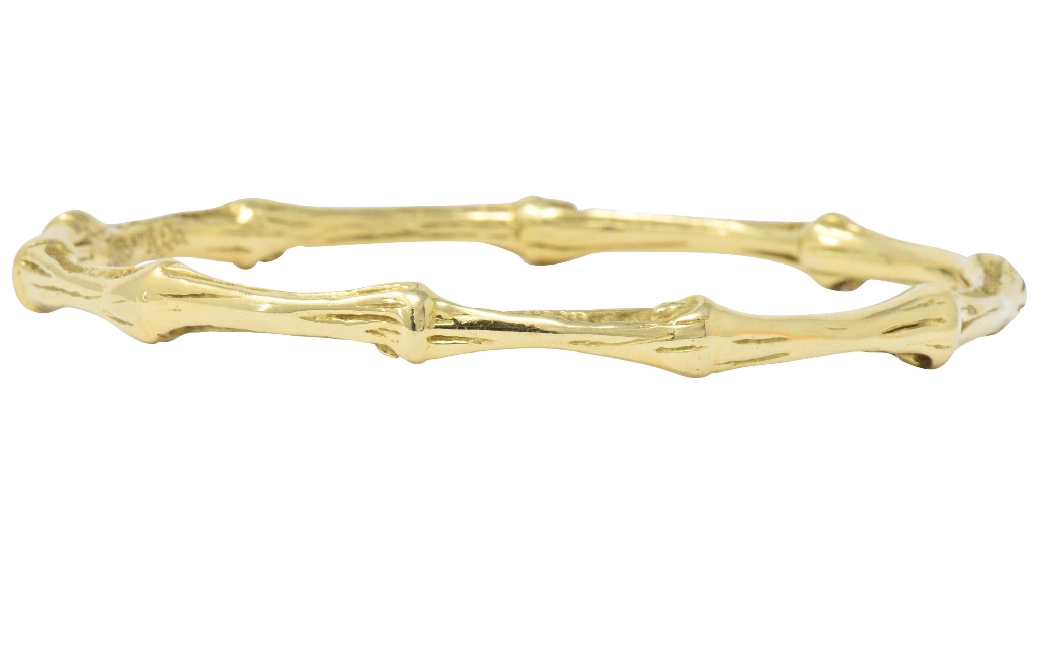 Tiffany & Co. 1996 18 Karat Yellow Gold Bamboo Bangle Bracelet - Wilson's Estate Jewelry