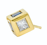 Tiffany & Co. 2.55 CTW Sapphire Diamond 18 Karat Gold Cube Earrings - Wilson's Estate Jewelry