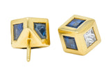 Tiffany & Co. 2.55 CTW Sapphire Diamond 18 Karat Gold Cube Earrings - Wilson's Estate Jewelry