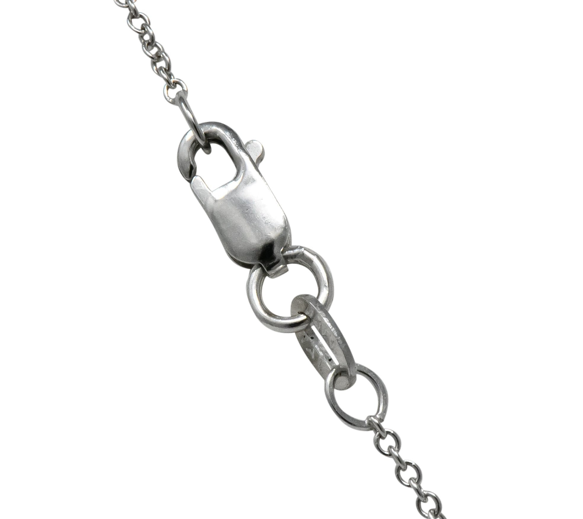 Tiffany & Co. 2001 0.90 CTW Diamond Sapphire 18 Karat White Gold Pendant Necklace - Wilson's Estate Jewelry