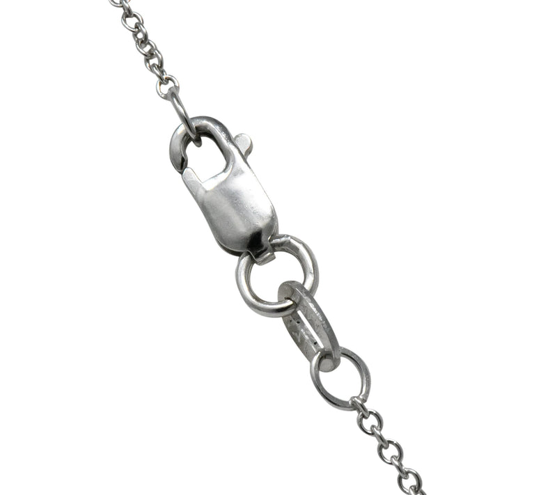 Tiffany & Co. 2001 0.90 CTW Diamond Sapphire 18 Karat White Gold Pendant Necklace - Wilson's Estate Jewelry