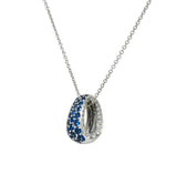 Tiffany & Co. 2001 0.90 CTW Diamond Sapphire 18 Karat White Gold Pendant Necklace - Wilson's Estate Jewelry