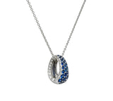 Tiffany & Co. 2001 0.90 CTW Diamond Sapphire 18 Karat White Gold Pendant Necklace - Wilson's Estate Jewelry