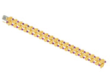 Tiffany & Co. 4.56 CTW Ruby 18 Karat Gold Textured Link Bracelet Wilson's Estate Jewelry