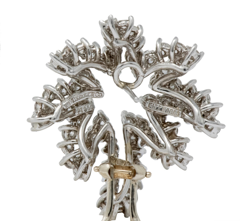 Tiffany & Co. 4.62 CTW Diamond Platinum 18 Karat White Gold Firework Earrings - Wilson's Estate Jewelry