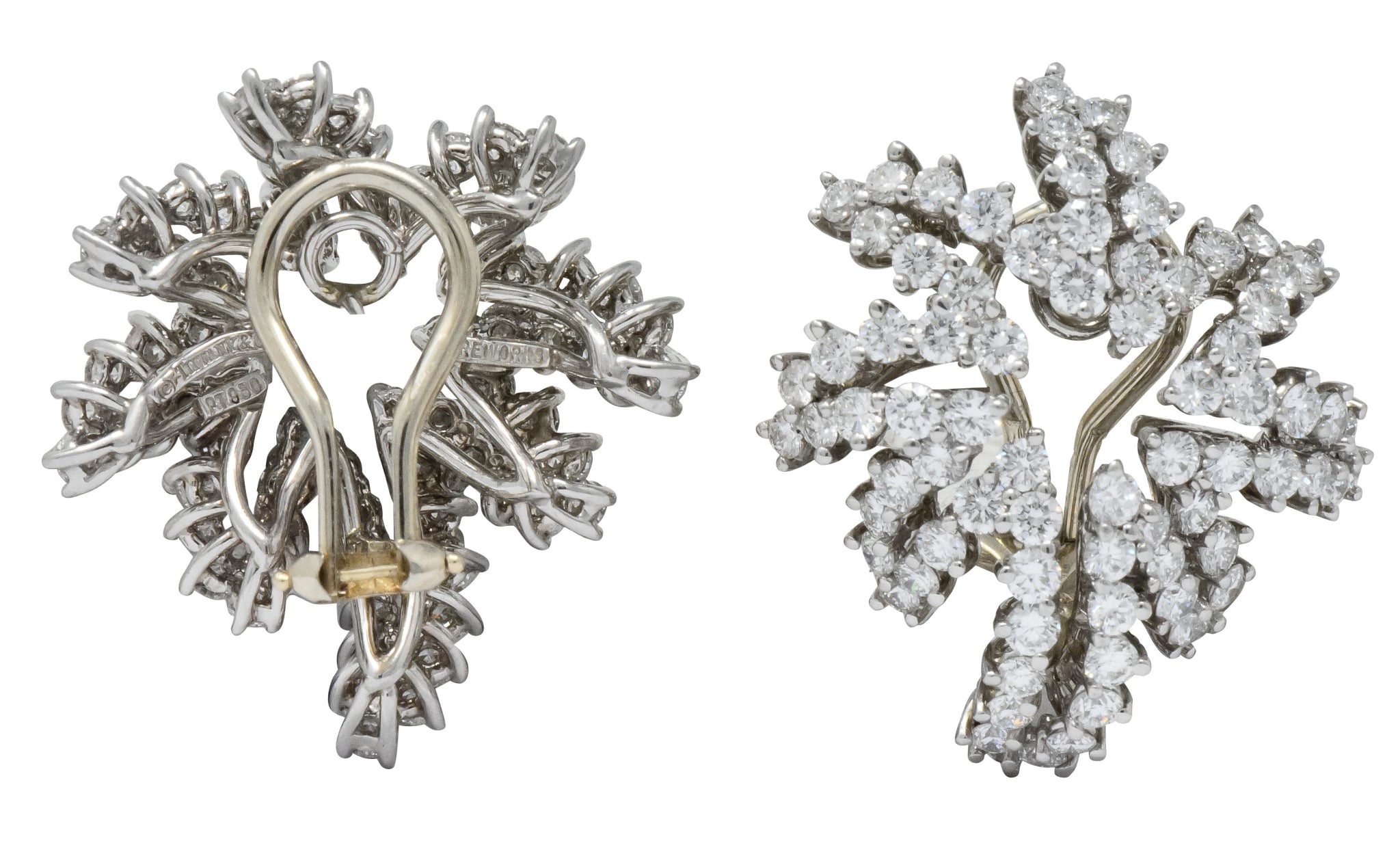 Tiffany & Co. 4.62 CTW Diamond Platinum 18 Karat White Gold Firework Earrings - Wilson's Estate Jewelry