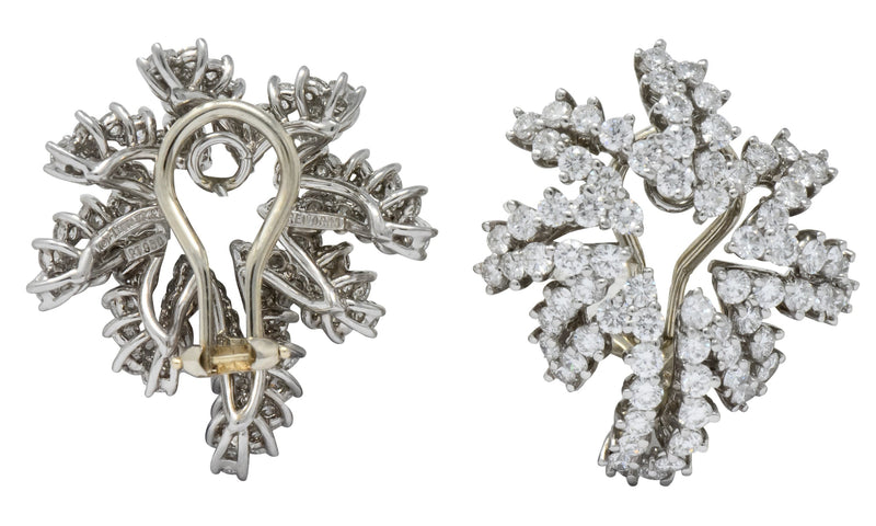Tiffany & Co. 4.62 CTW Diamond Platinum 18 Karat White Gold Firework Earrings - Wilson's Estate Jewelry