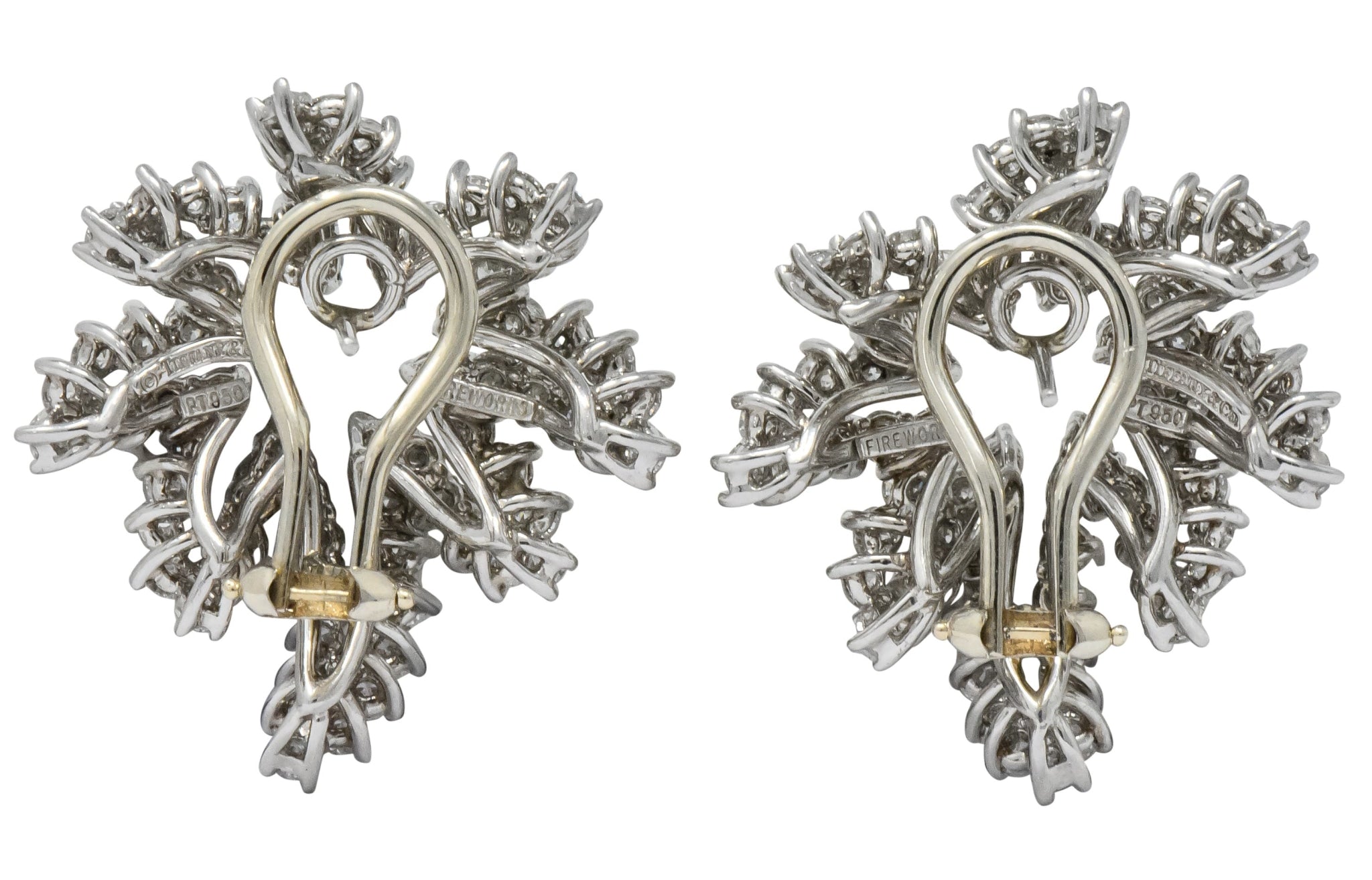 Tiffany & Co. 4.62 CTW Diamond Platinum 18 Karat White Gold Firework Earrings - Wilson's Estate Jewelry