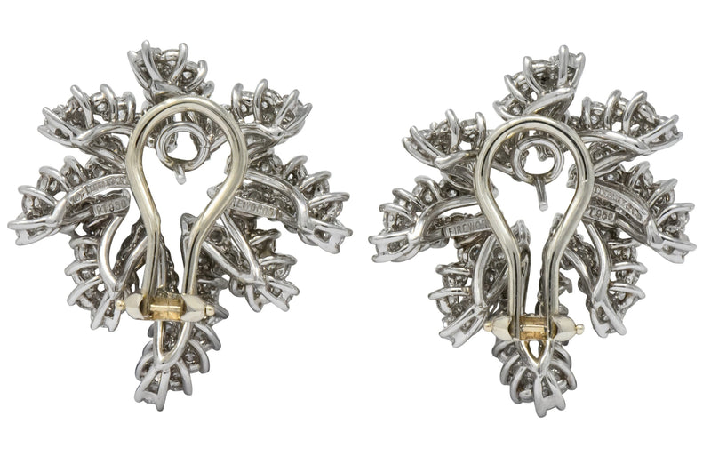 Tiffany & Co. 4.62 CTW Diamond Platinum 18 Karat White Gold Firework Earrings - Wilson's Estate Jewelry