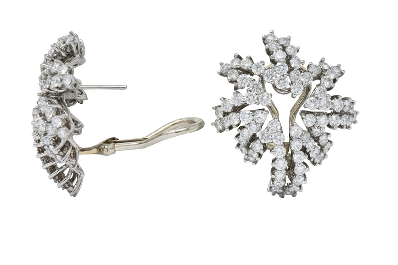 Tiffany & Co. 4.62 CTW Diamond Platinum 18 Karat White Gold Firework Earrings - Wilson's Estate Jewelry