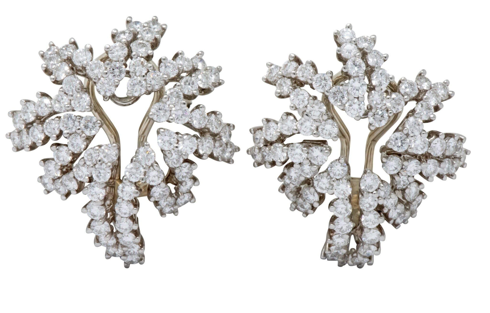 Tiffany & Co. 4.62 CTW Diamond Platinum 18 Karat White Gold Firework Earrings - Wilson's Estate Jewelry