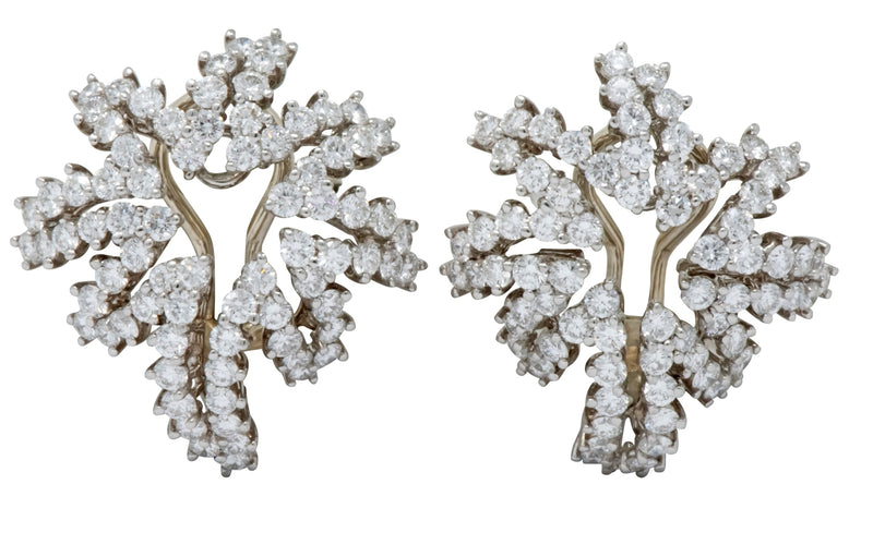 Tiffany & Co. 4.62 CTW Diamond Platinum 18 Karat White Gold Firework Earrings - Wilson's Estate Jewelry