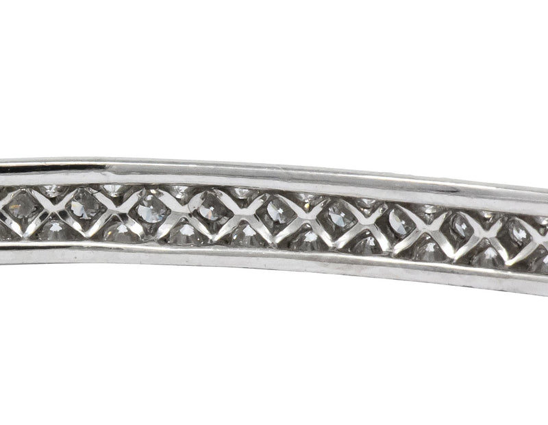 Tiffany & Co. 5.00 CTW Round Brilliant Diamond Platinum Bangle Bracelet - Wilson's Estate Jewelry