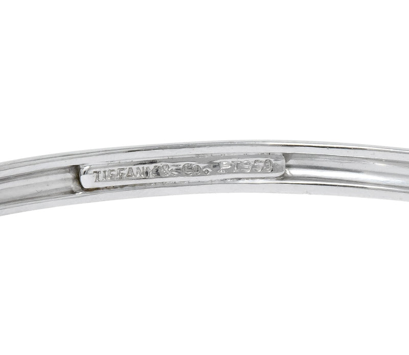 Tiffany & Co. 5.00 CTW Round Brilliant Diamond Platinum Bangle Bracelet - Wilson's Estate Jewelry