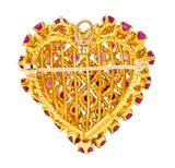 Tiffany & Co. 8.00 CTW Ruby 18 Karat Gold Heart Pendant Brooch - Wilson's Estate Jewelry