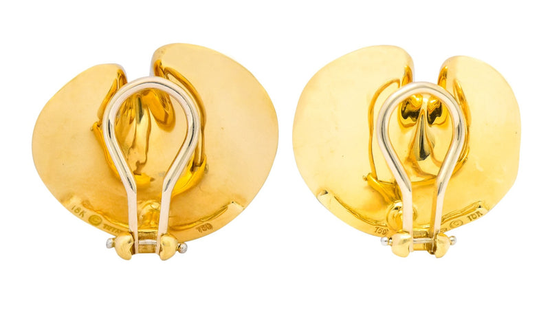 Tiffany & Co. Angela Cummings 18 Karat Gold Lily Pad Ear-Clip Earrings - Wilson's Estate Jewelry