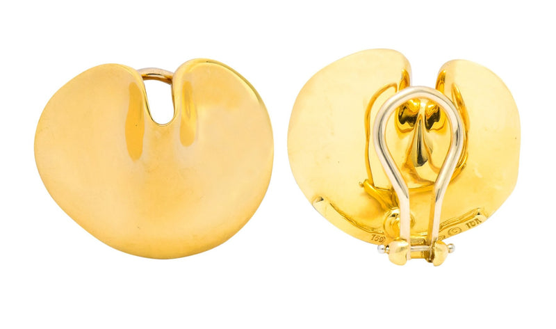 Tiffany & Co. Angela Cummings 18 Karat Gold Lily Pad Ear-Clip Earrings - Wilson's Estate Jewelry