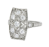 Tiffany & Co. Art Deco 0.40 CTW Diamond Platinum Dinner Ring - Wilson's Estate Jewelry