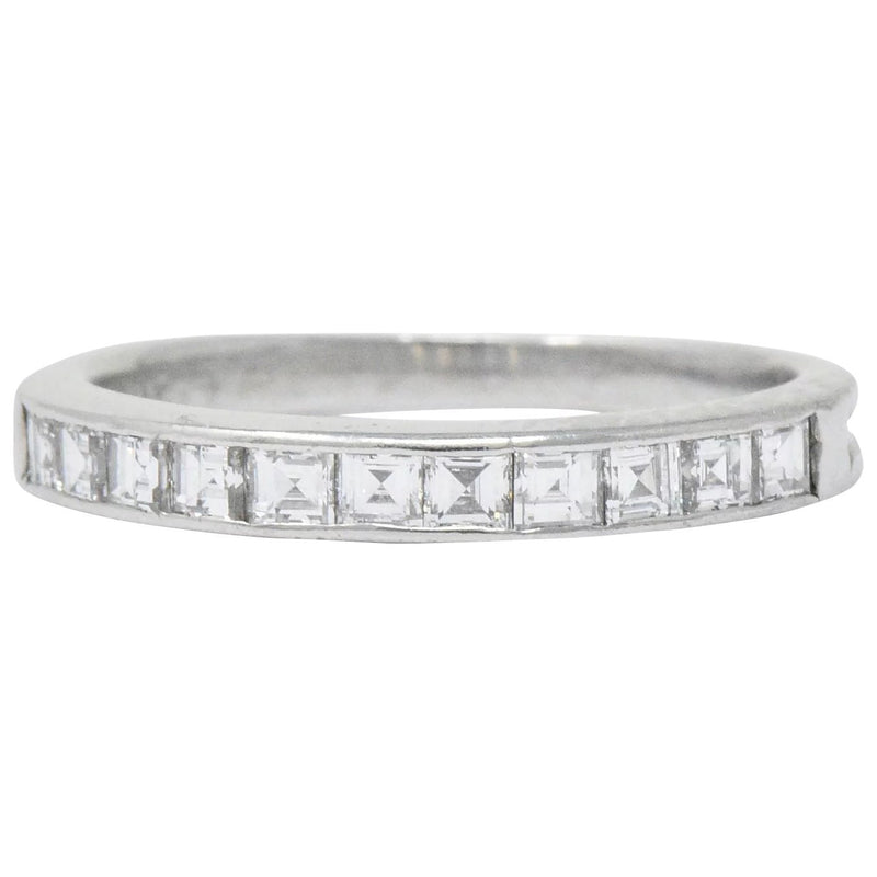 Tiffany & Co. Art Deco 0.55 CTW Diamond Platinum Stackable Band Ring Wilson's Estate Jewelry
