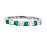 Tiffany & Co. Contemporary 0.24 CTW Diamond Emerald Platinum Anniversary Band Ring - Wilson's Estate Jewelry