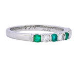 Tiffany & Co. Contemporary 0.24 CTW Diamond Emerald Platinum Anniversary Band Ring - Wilson's Estate Jewelry
