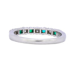Tiffany & Co. Contemporary 0.24 CTW Diamond Emerald Platinum Anniversary Band Ring - Wilson's Estate Jewelry